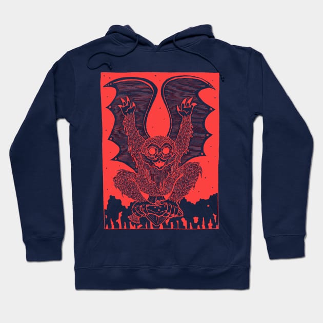 Batboy, Half-Human, Half-Bat Cryptid Hoodie by Ballyraven